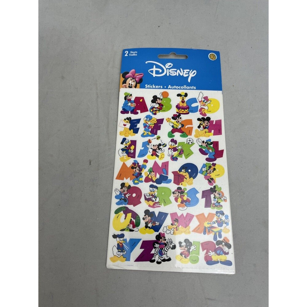 Disney Alphabet Sandylion Sticker 2 Sheets Micky Mouse Minnie Donald Daisy Duck